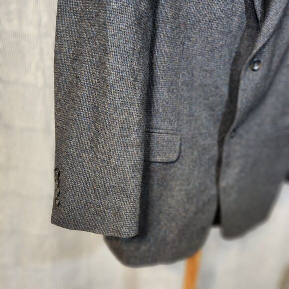 John Ashford $250 43L Blue Brown Gray Tweed Wool Blend Sport Coat Blazer - Picture 4 of 10